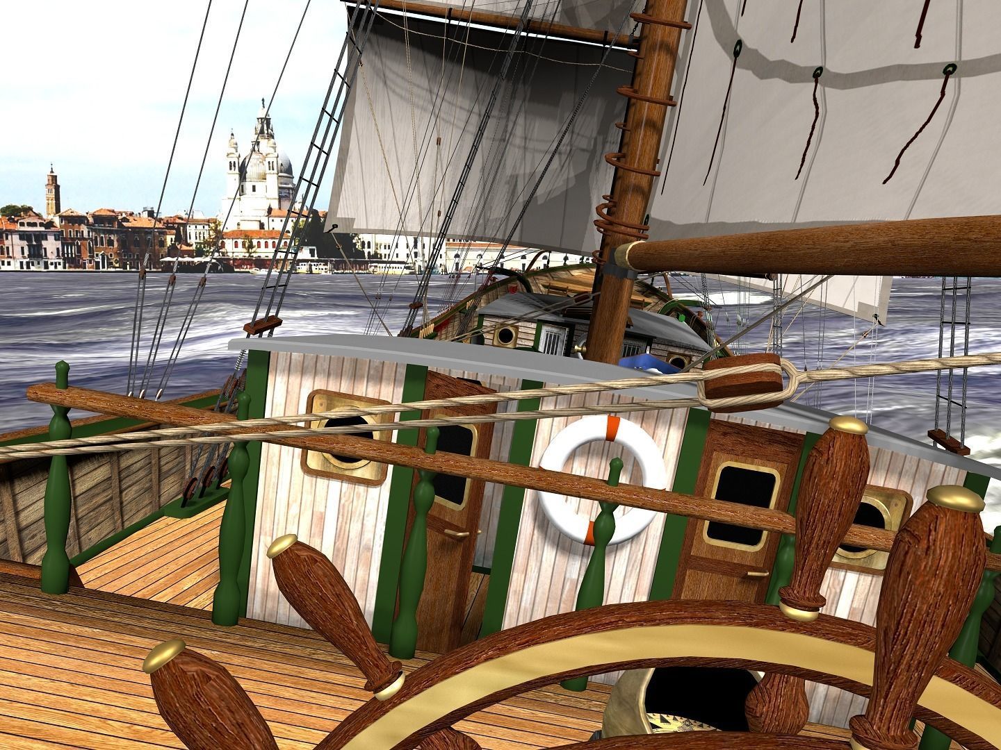 Brig - Barquetine Fidente 1920 3D model_23