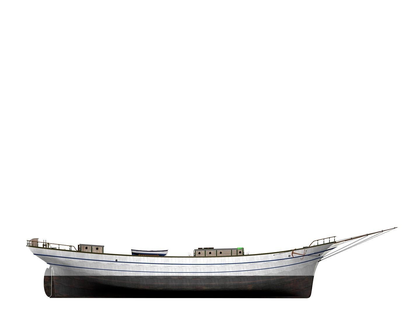 Brig - Barquetine Fidente 1920 3D model_11