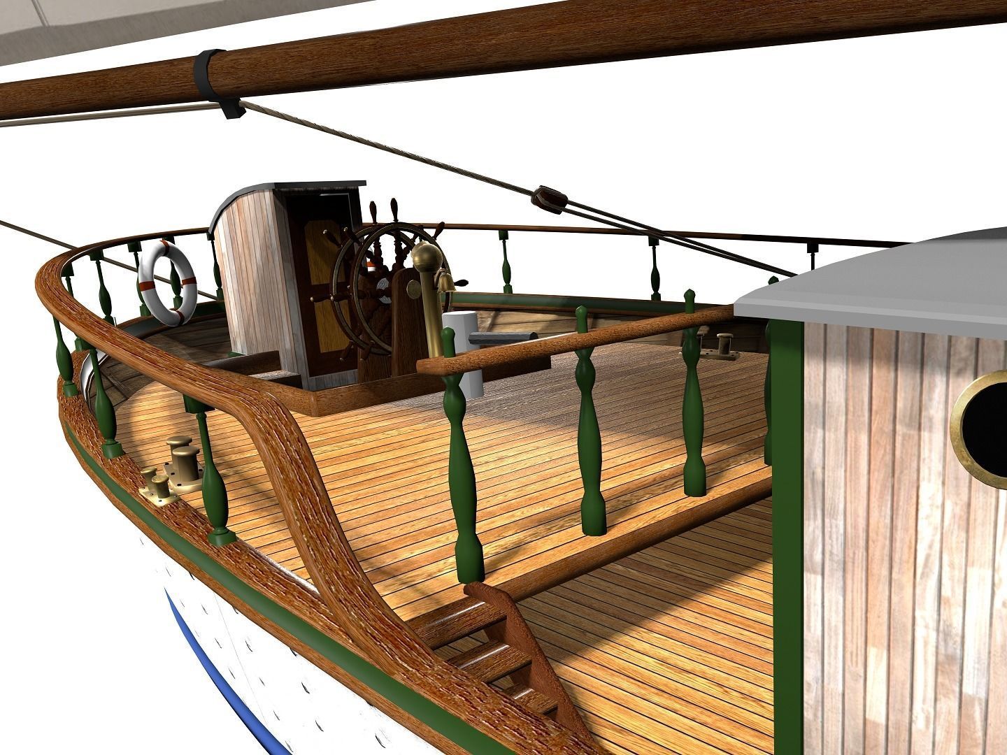 Brig - Barquetine Fidente 1920 3D model_4