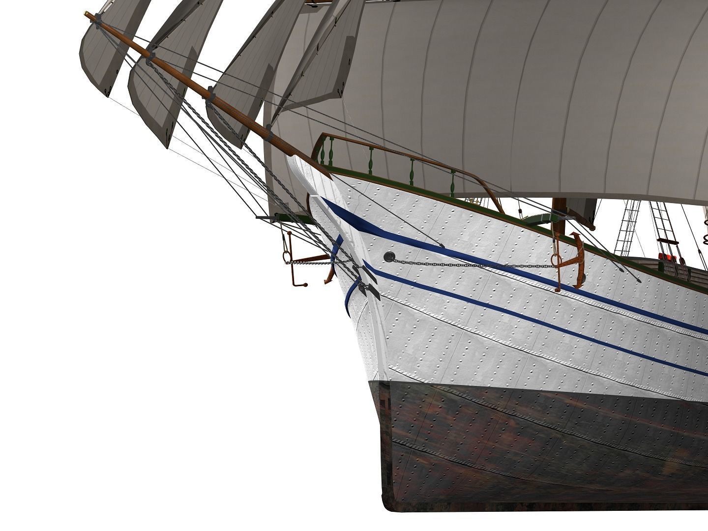 Brig - Barquetine Fidente 1920 3D model_17