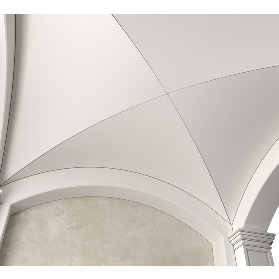 Arched Vaulted Gallery  Decorative plaster 3D model_2