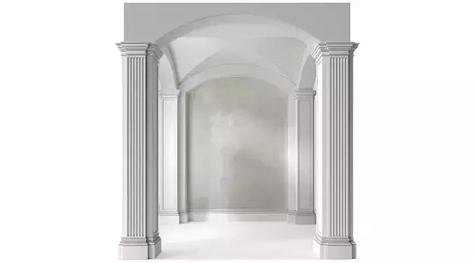 Arched Vaulted Gallery  Decorative plaster 3D model