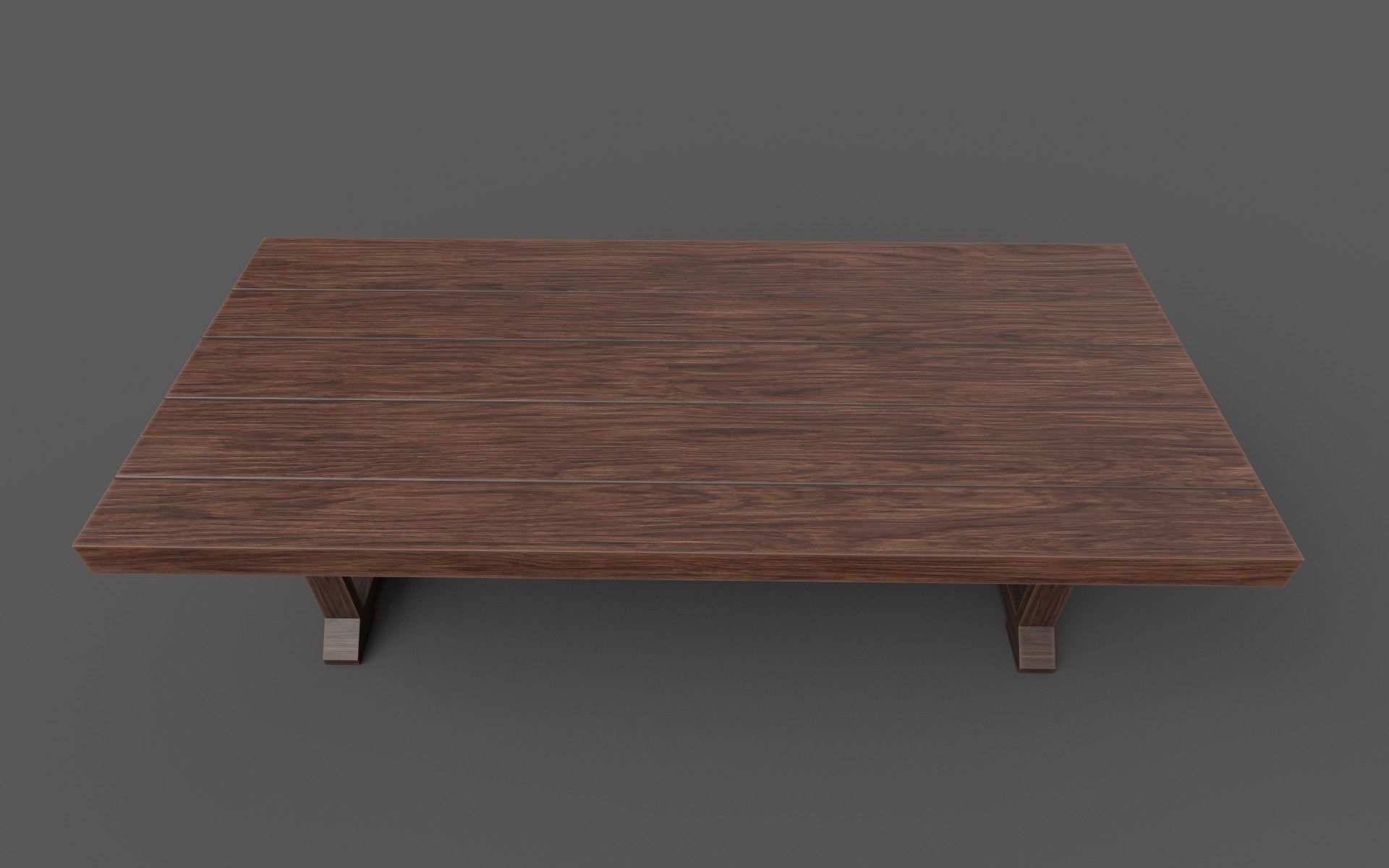 Wooden Dining Table Low-poly 3D model_5