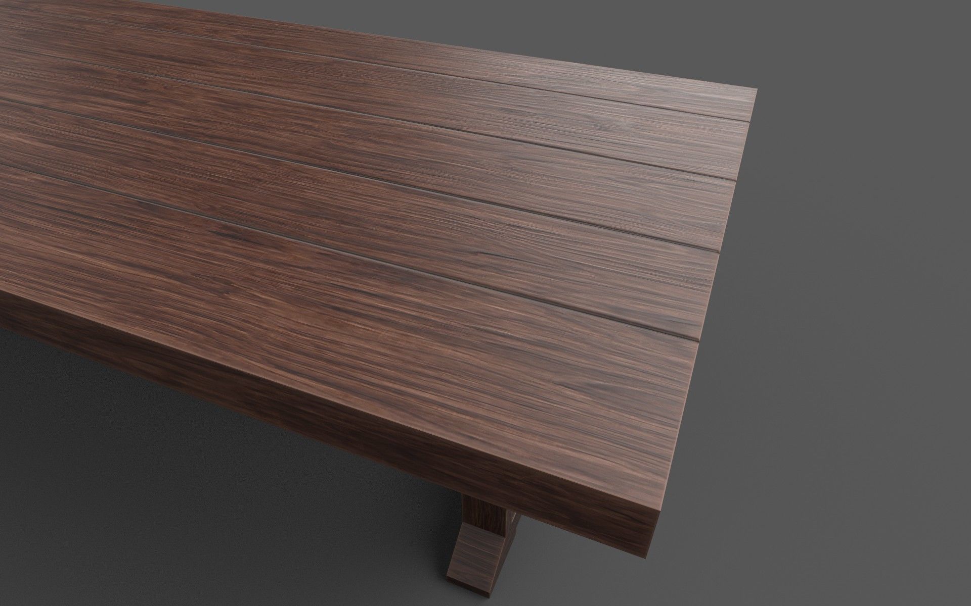 Wooden Dining Table Low-poly 3D model_10