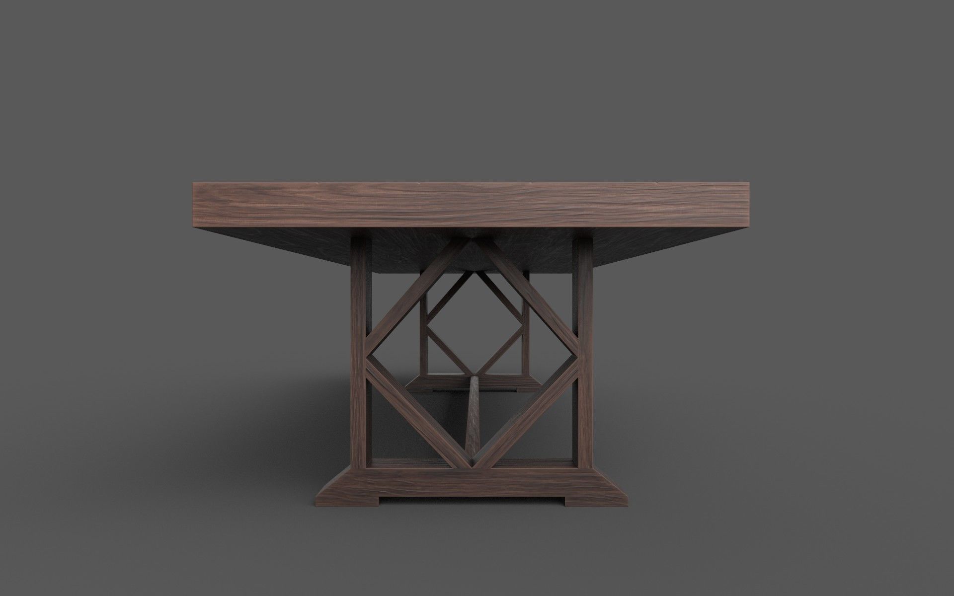 Wooden Dining Table Low-poly 3D model_7