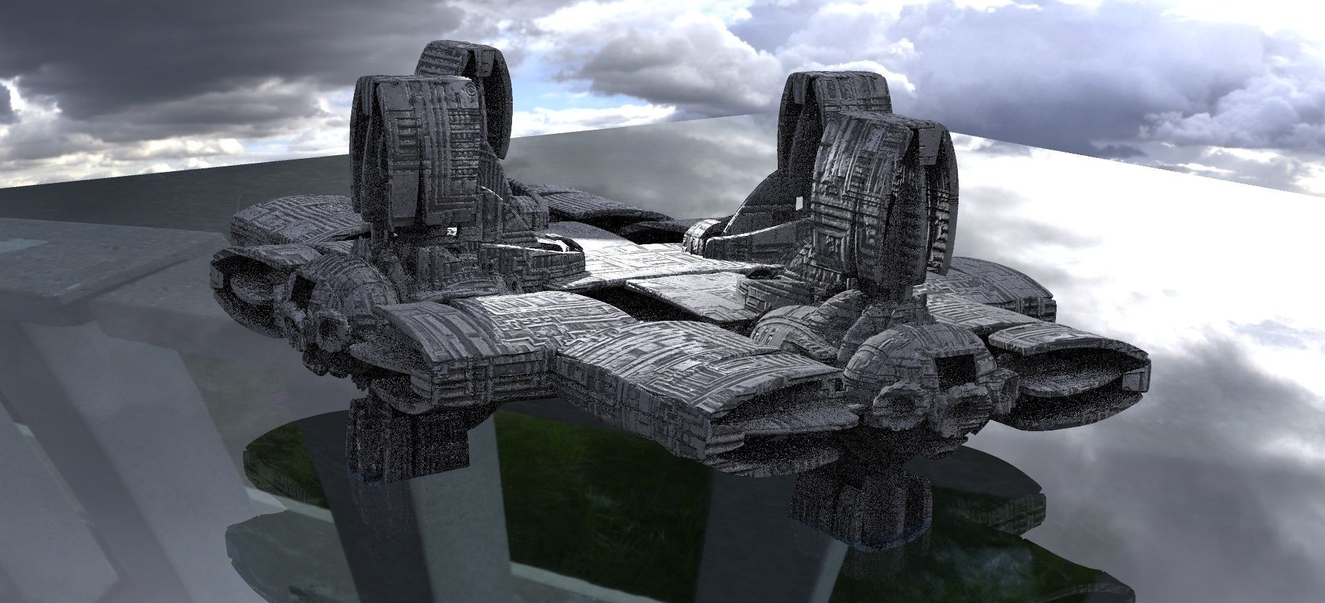 Solar powered Sci-Fi energy wings base 3D model_16