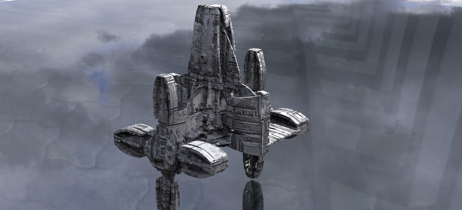 Solar powered Sci-Fi energy wings base 3D model_7