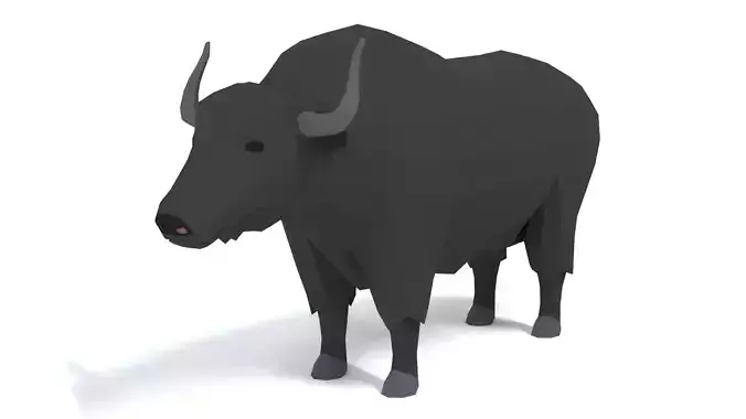Low Poly Cartoon Yak
