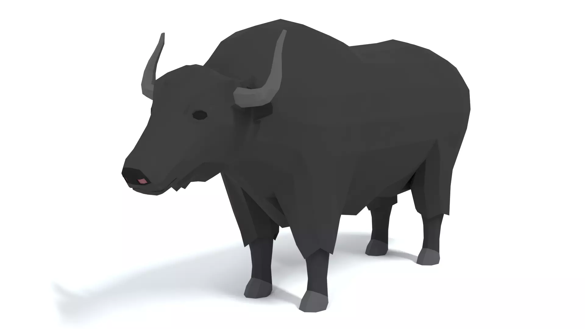 Low Poly Cartoon Yak Low-poly 3D model_0