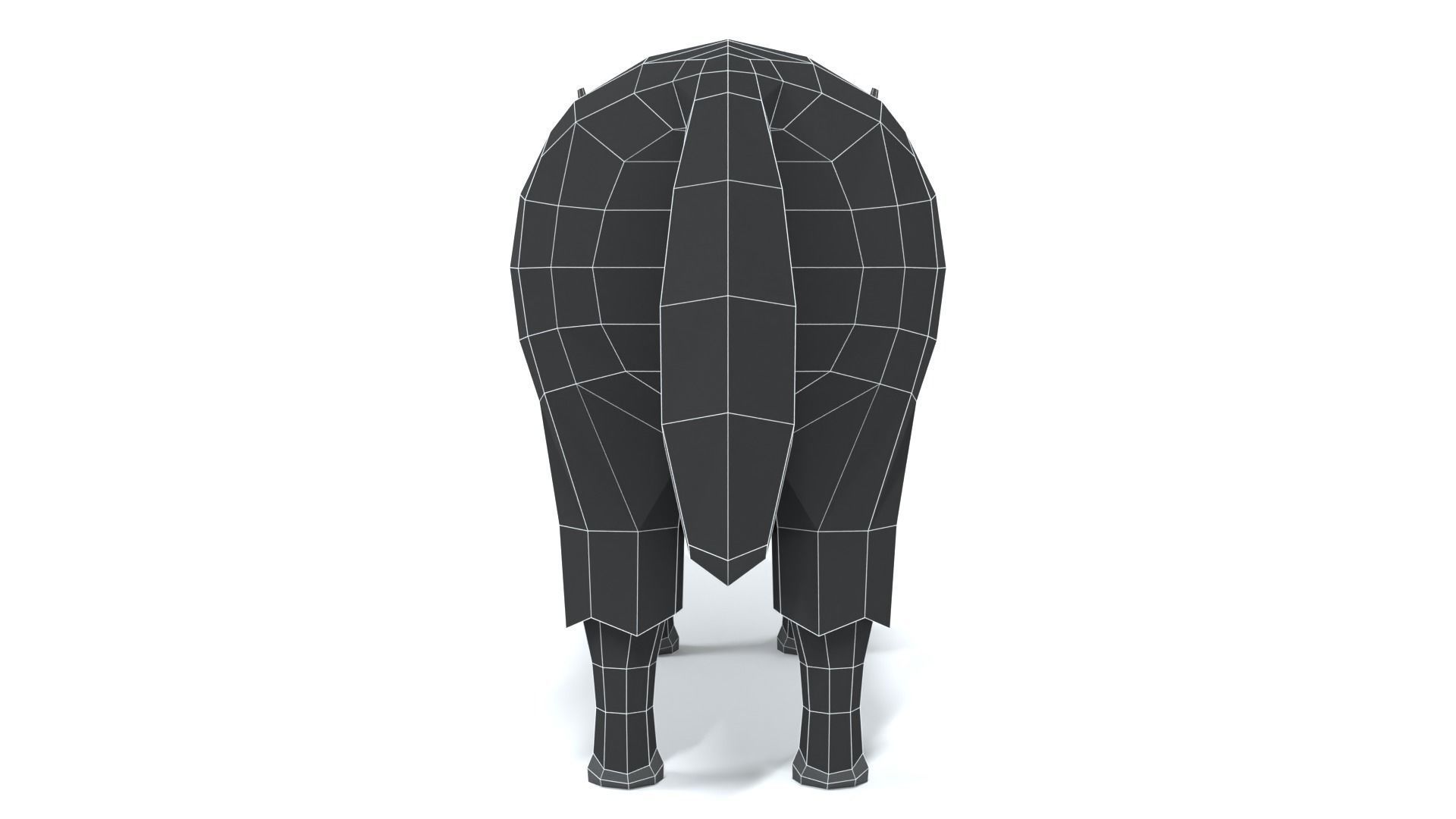 Low Poly Cartoon Yak Low-poly 3D model_13