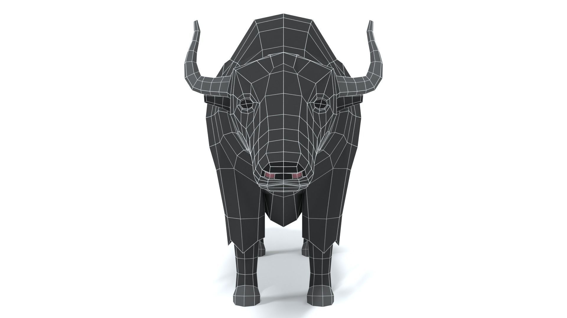 Low Poly Cartoon Yak Low-poly 3D model_16