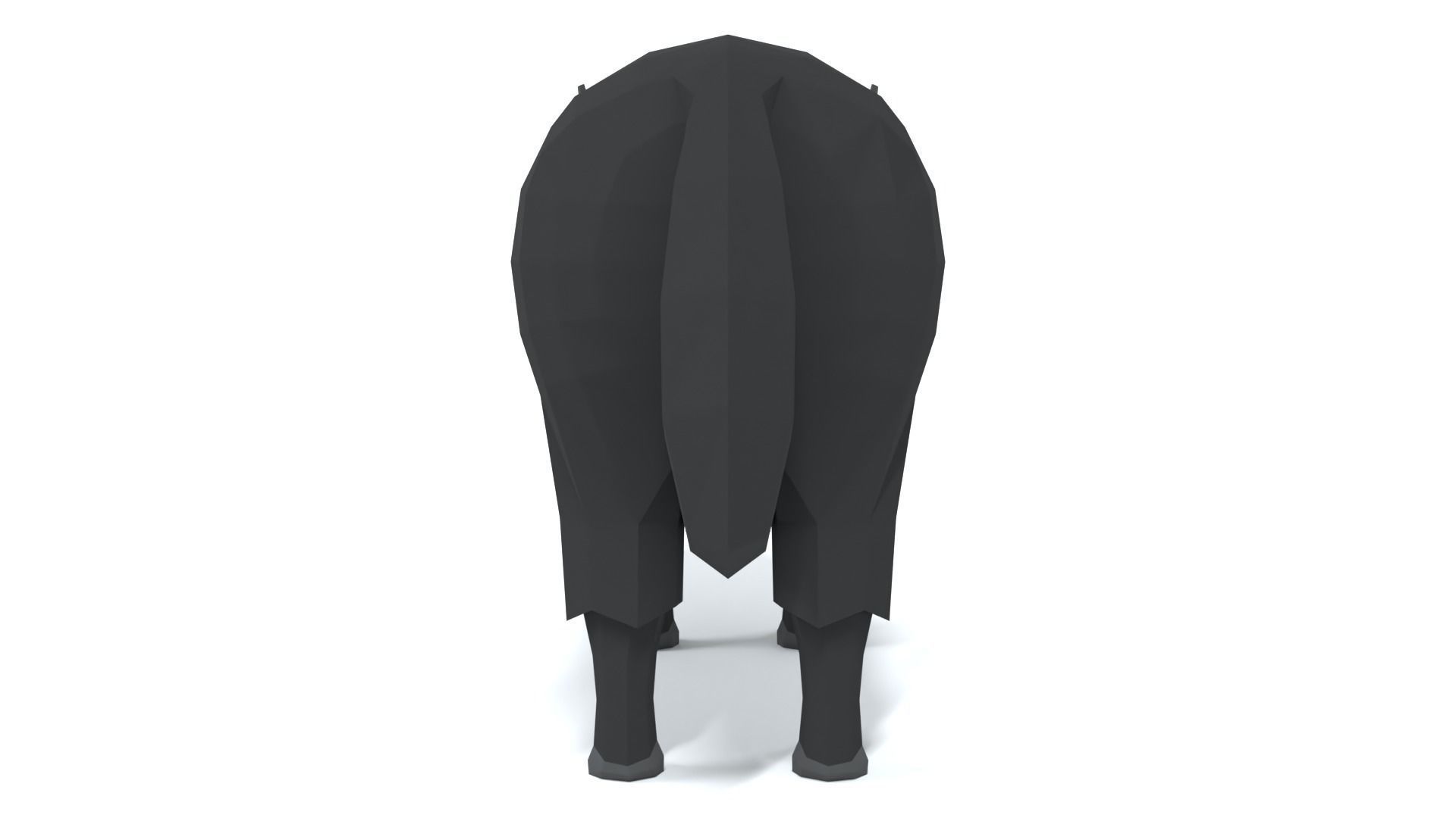 Low Poly Cartoon Yak Low-poly 3D model_3