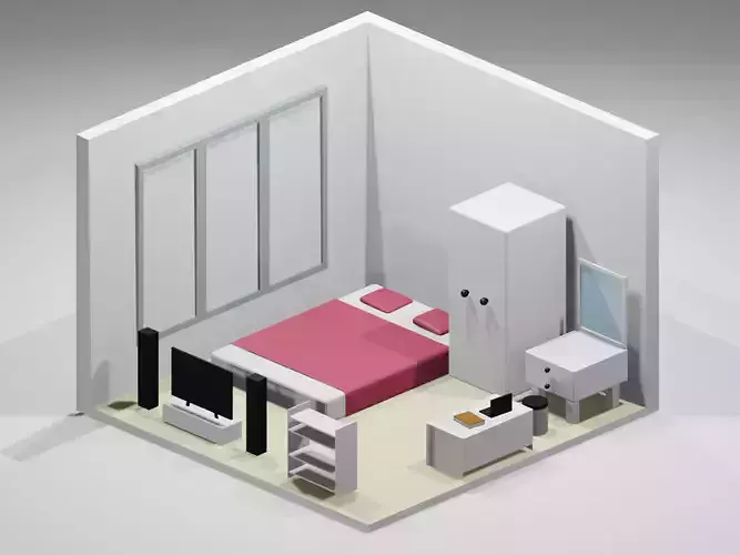 Isometric bedroom
