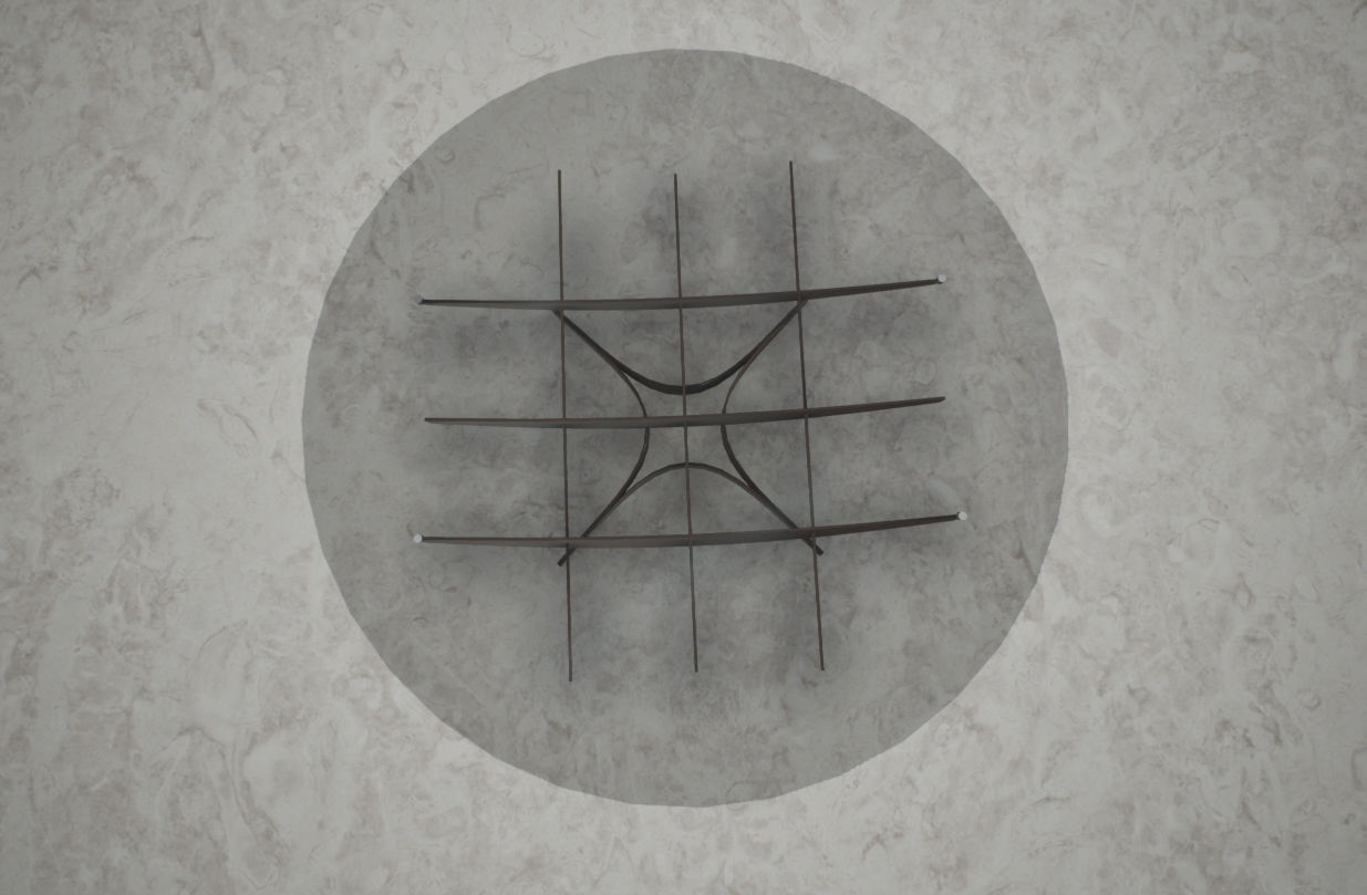 Round Glass Table Low-poly 3D model_10