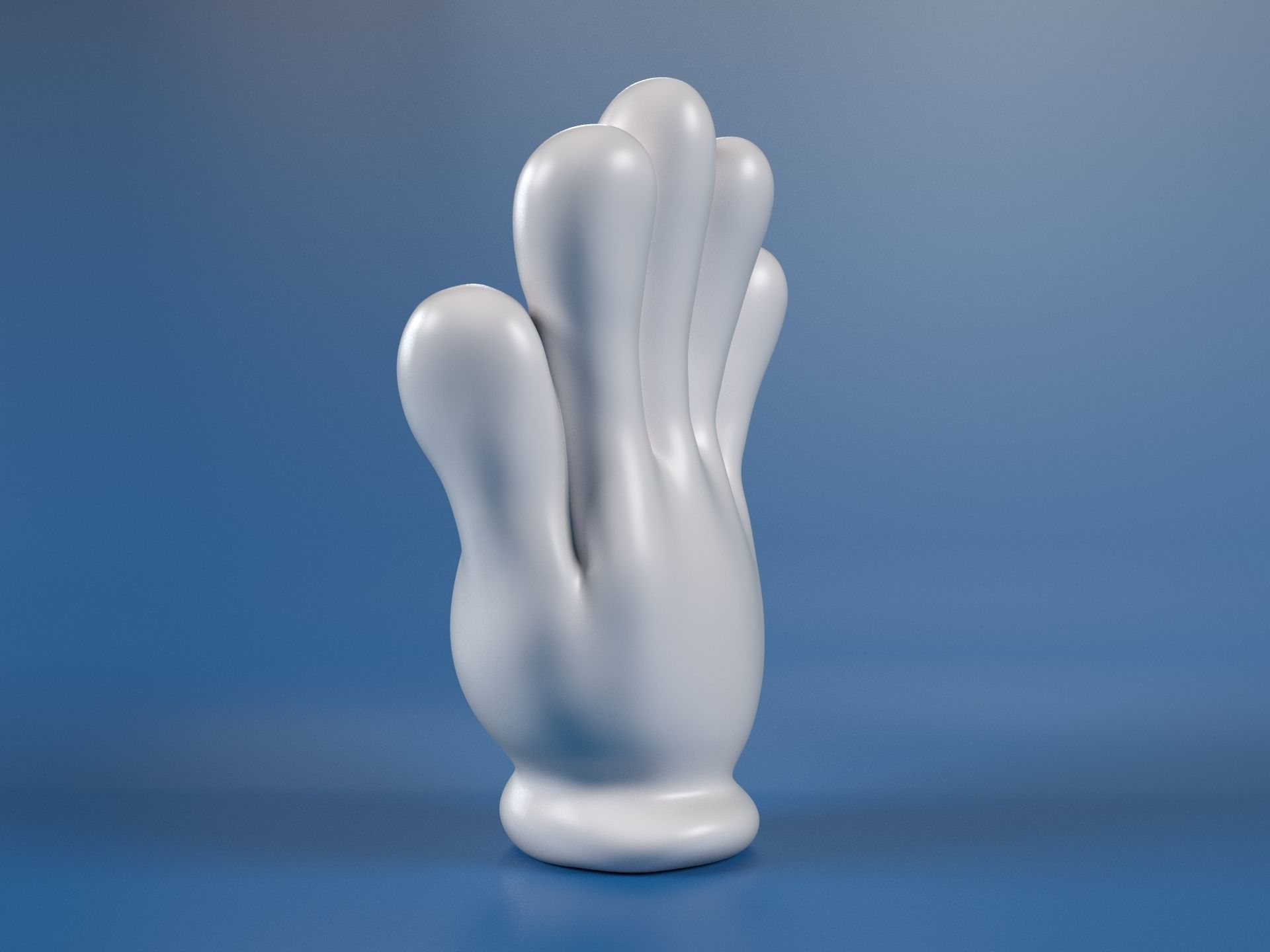Cartoon hand 5 fingers Palm 3D print model_6