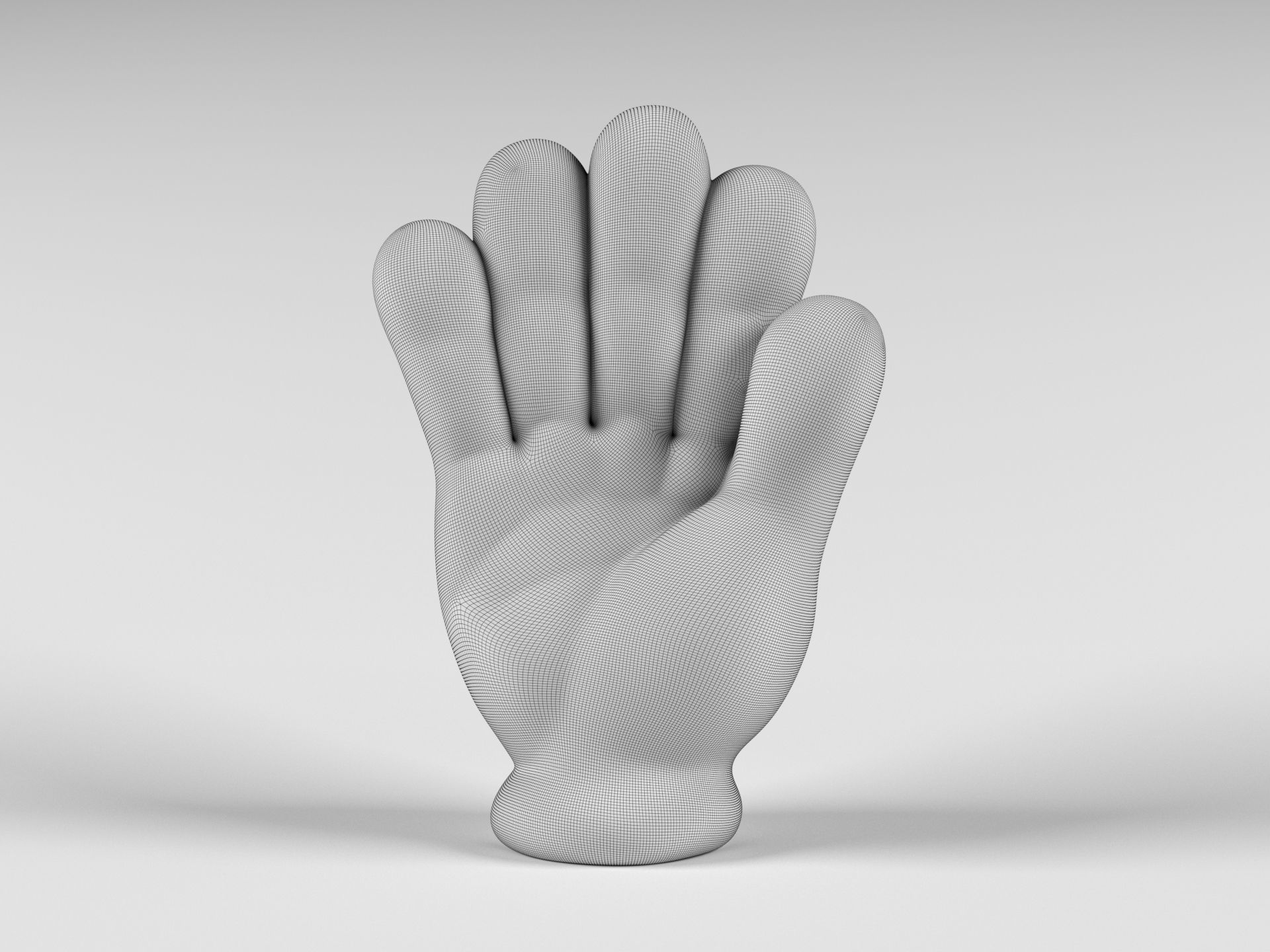 Cartoon hand 5 fingers Palm 3D print model_1