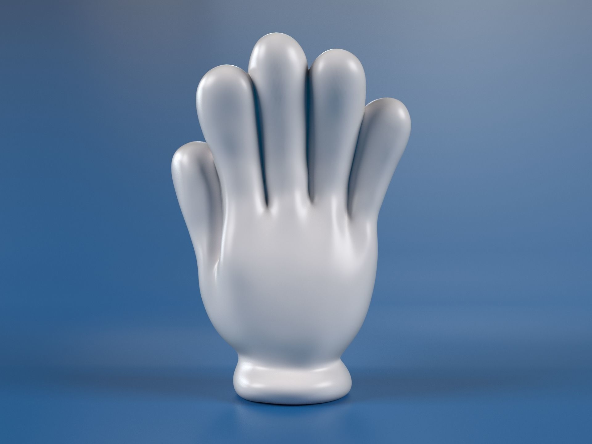 Cartoon hand 5 fingers Palm 3D print model_5