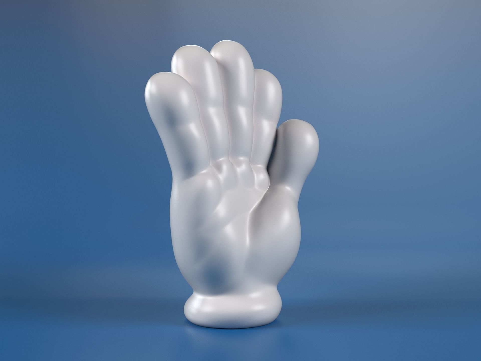 Cartoon hand 5 fingers Palm 3D print model_2