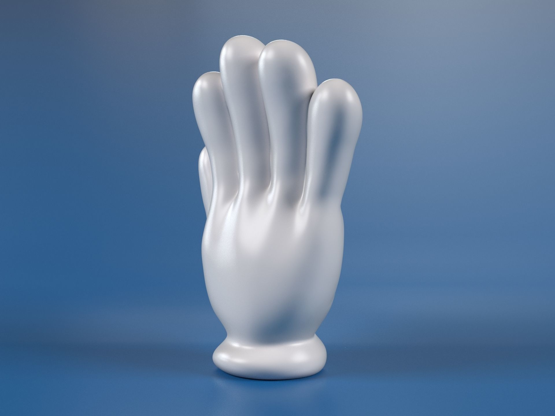 Cartoon hand 5 fingers Palm 3D print model_4