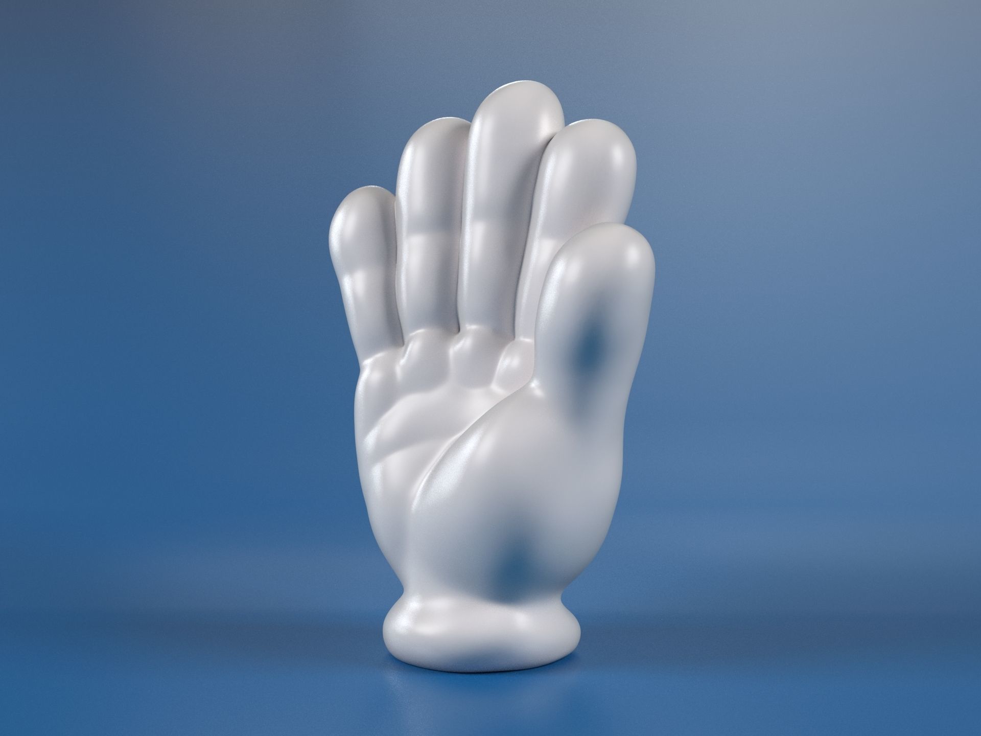 Cartoon hand 5 fingers Palm 3D print model_8