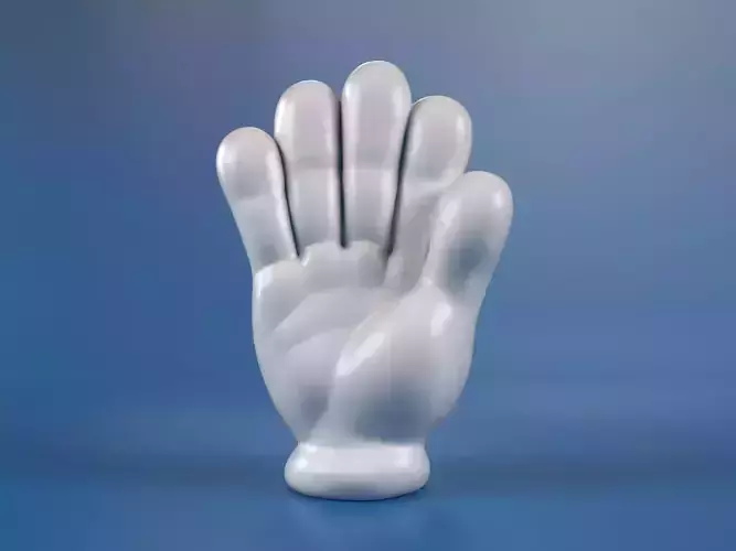 Cartoon hand 5 fingers Palm