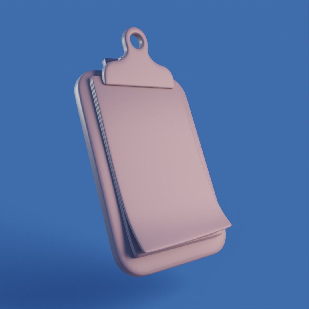 Cartoon clipboard Low-poly 3D model_5