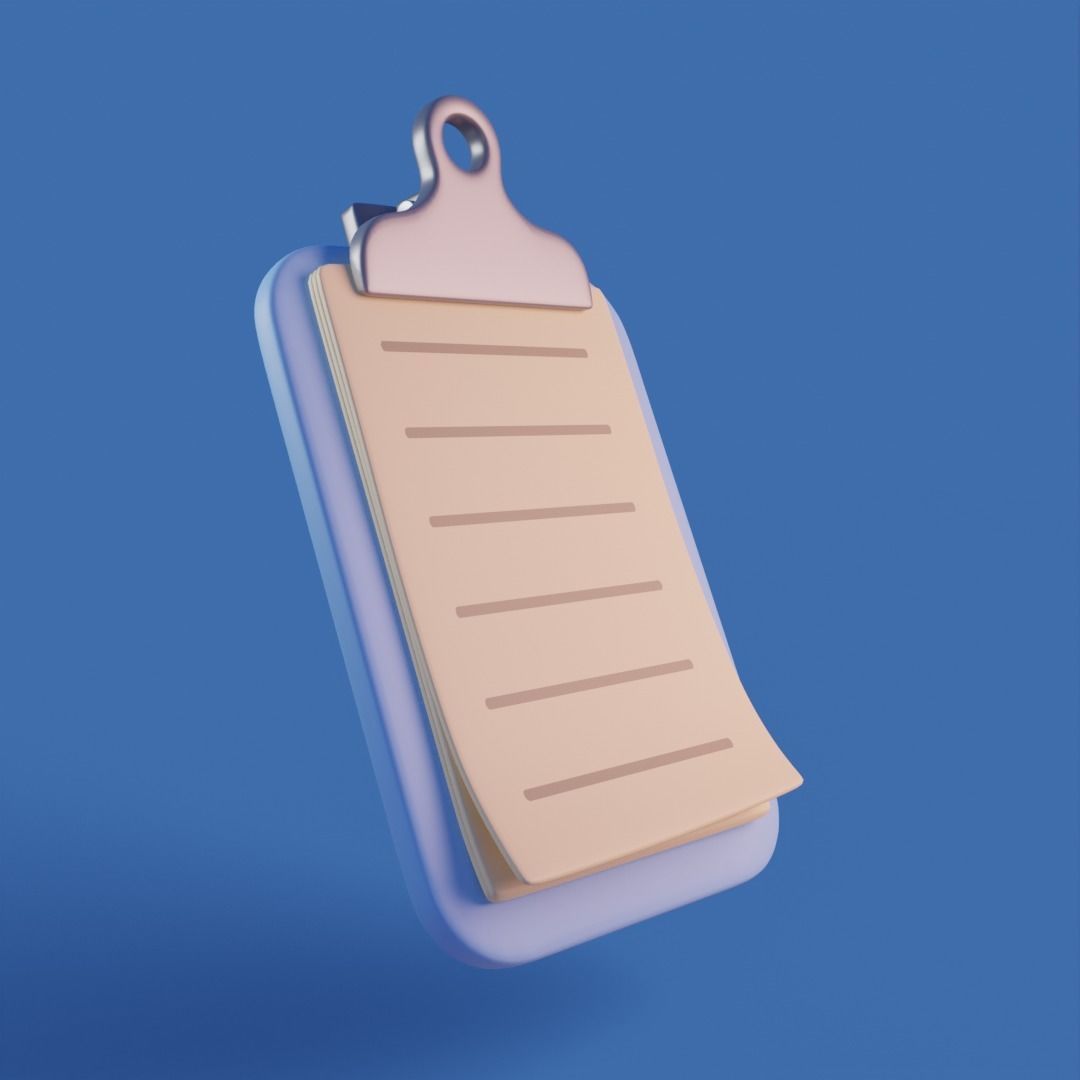 Cartoon clipboard Low-poly 3D model_2