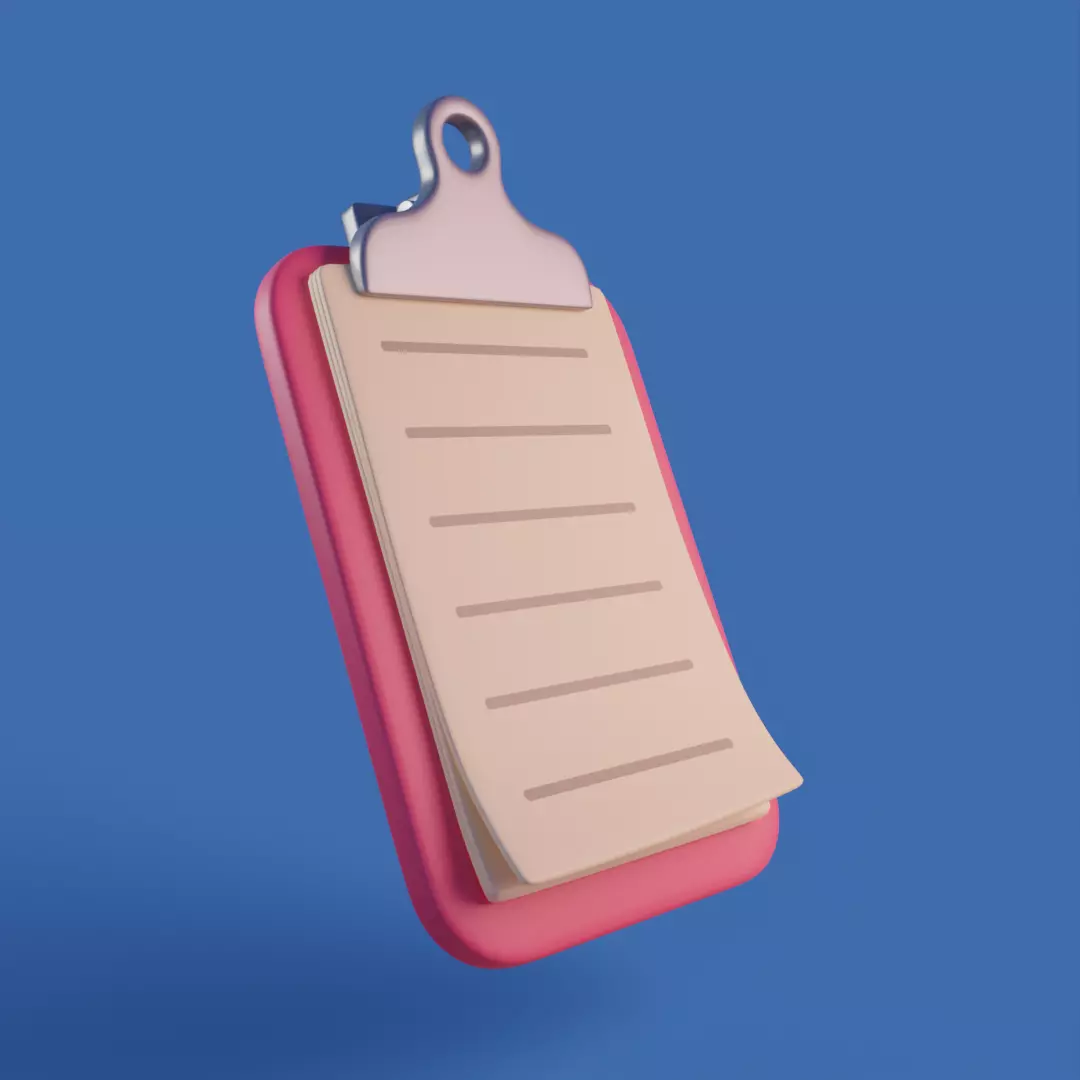 Cartoon clipboard Low-poly 3D model_0