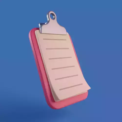 Cartoon clipboard Low-poly 3D model