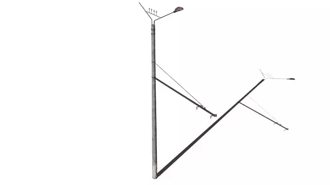 Old Trolleybus Power Line Low-poly 3D model