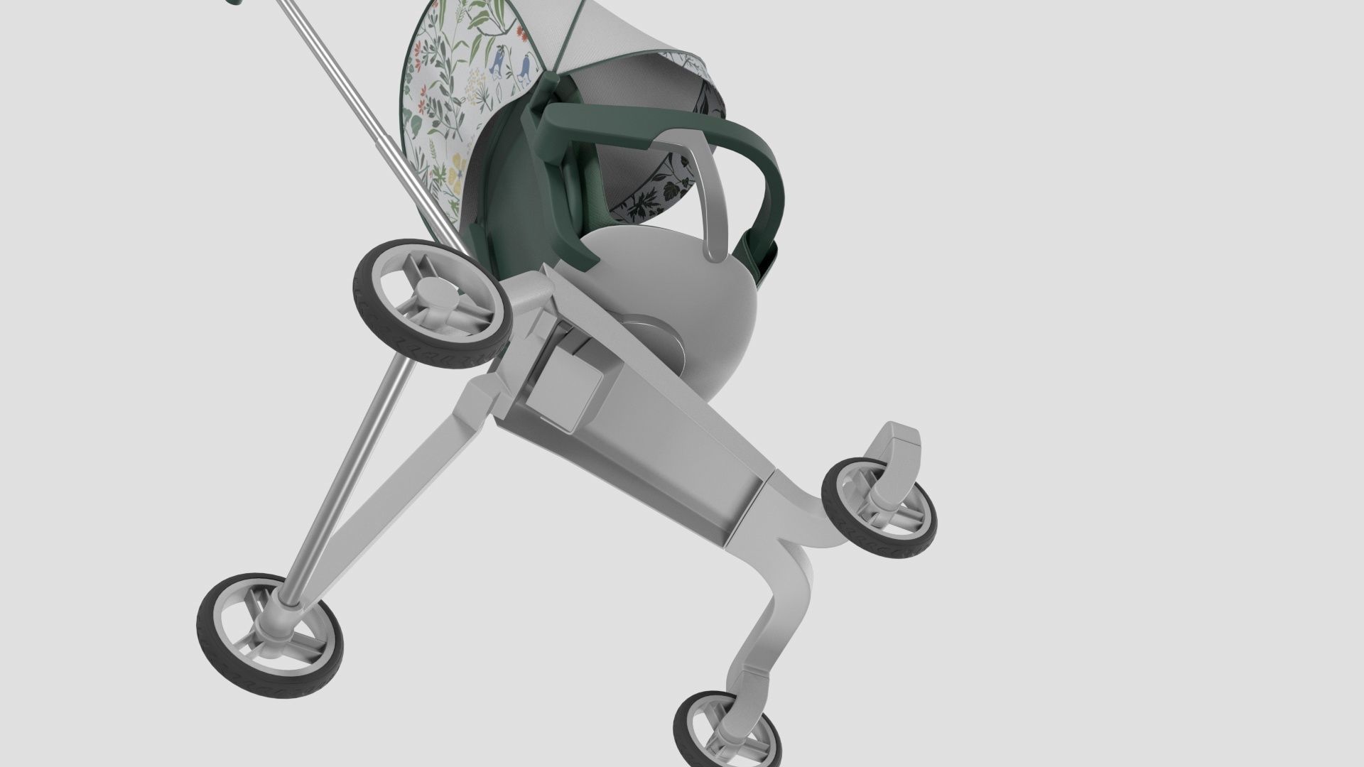Sitting Baby Umbrella Stroller 3D model_12