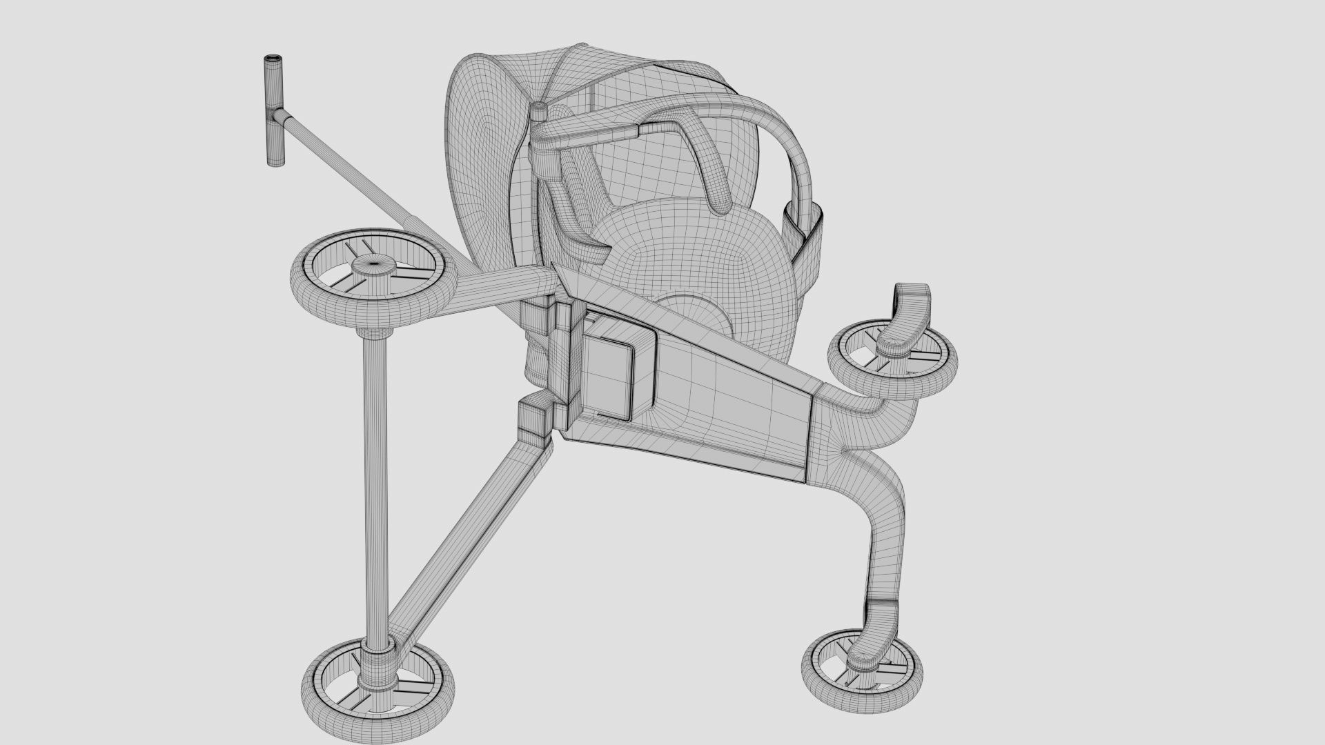 Sitting Baby Umbrella Stroller 3D model_22