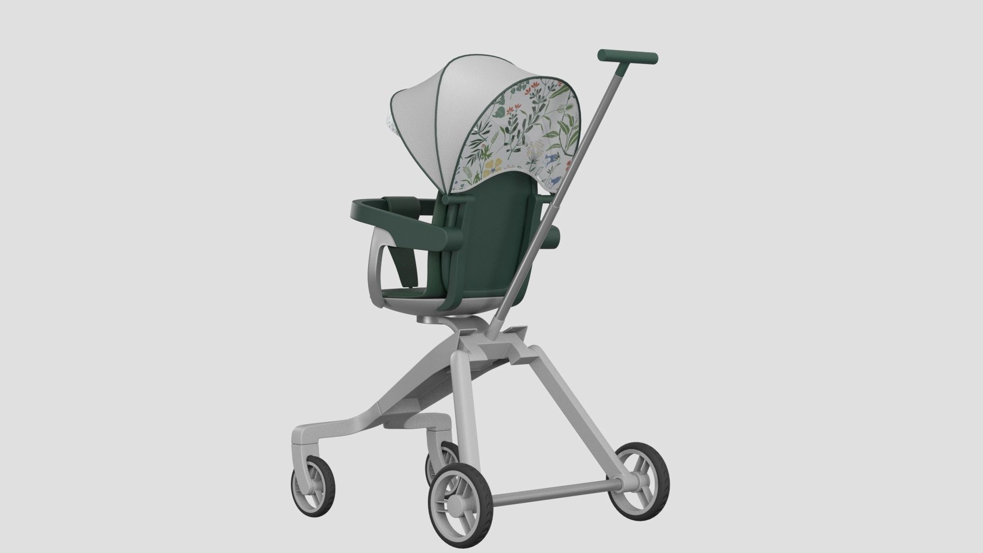 Sitting Baby Umbrella Stroller 3D model_5