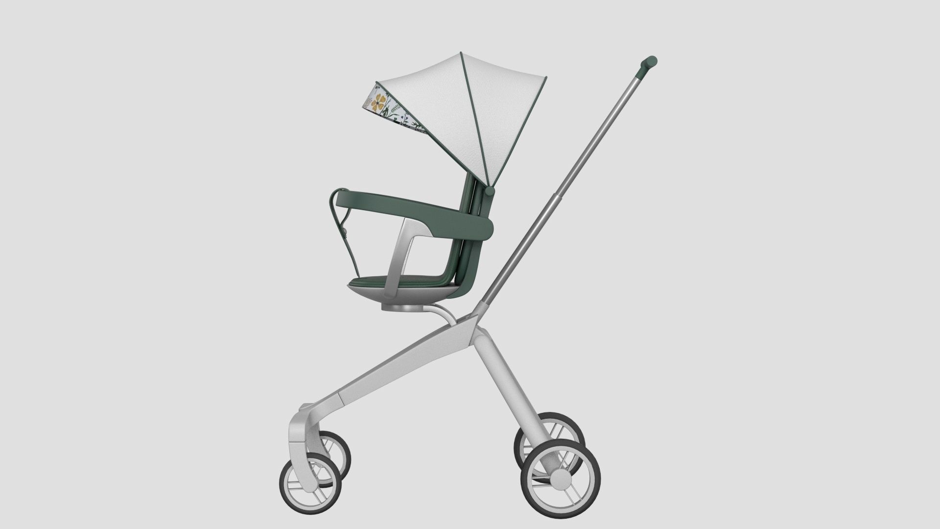 Sitting Baby Umbrella Stroller 3D model_4