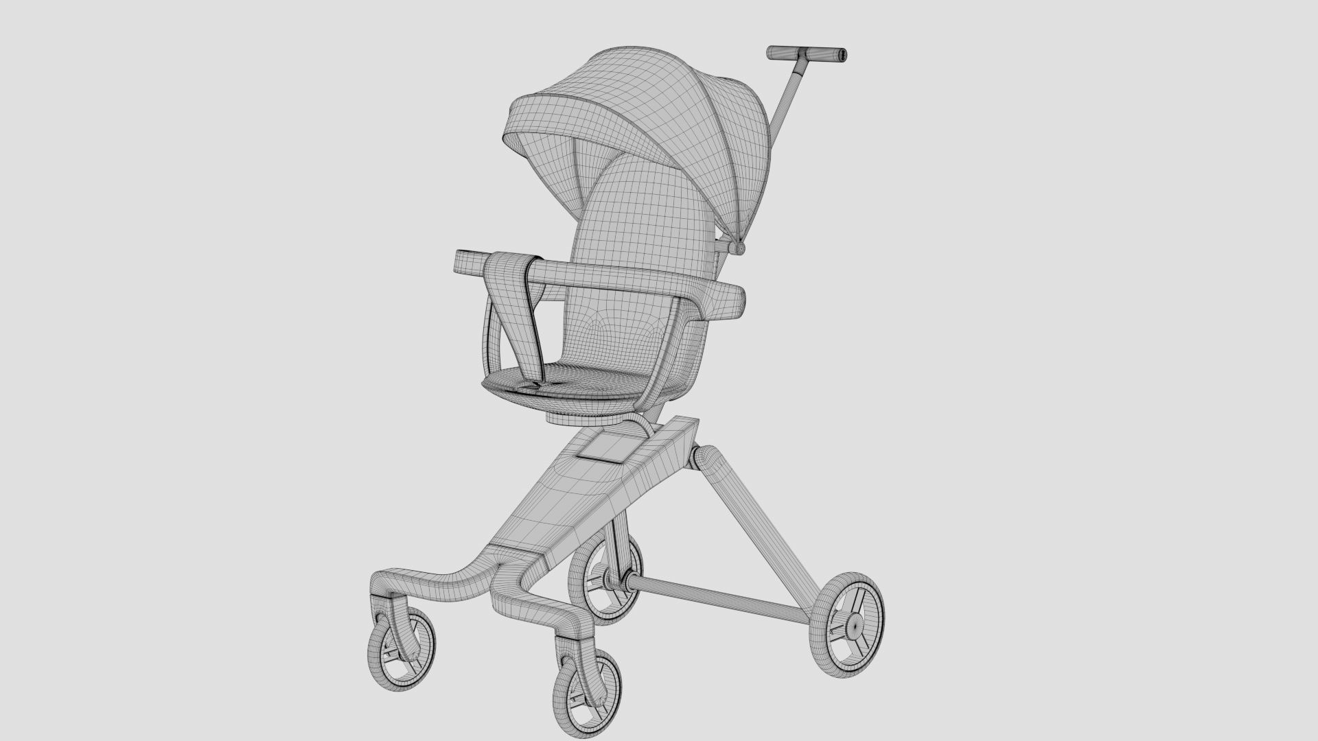 Sitting Baby Umbrella Stroller 3D model_19