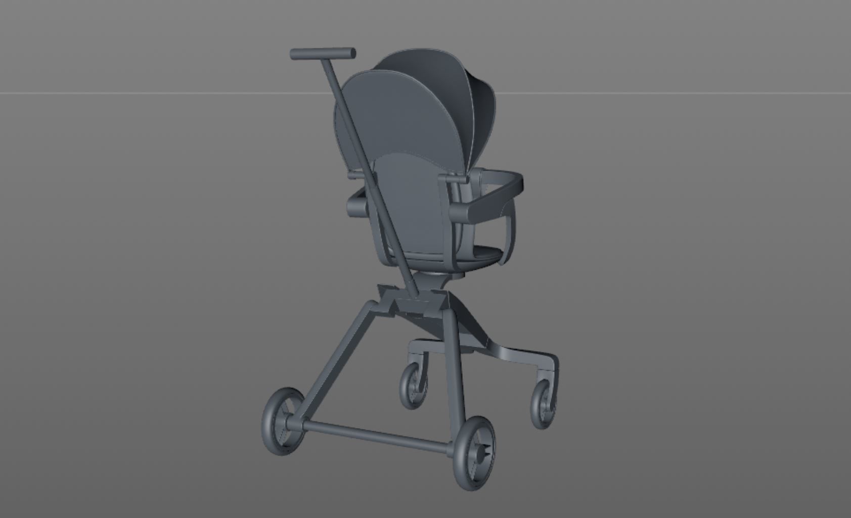Sitting Baby Umbrella Stroller 3D model_16