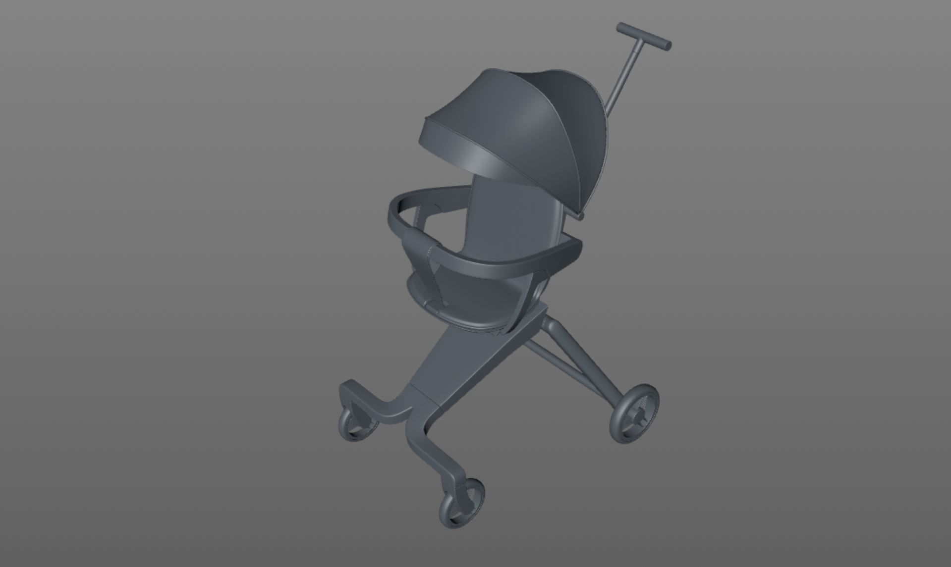 Sitting Baby Umbrella Stroller 3D model_14