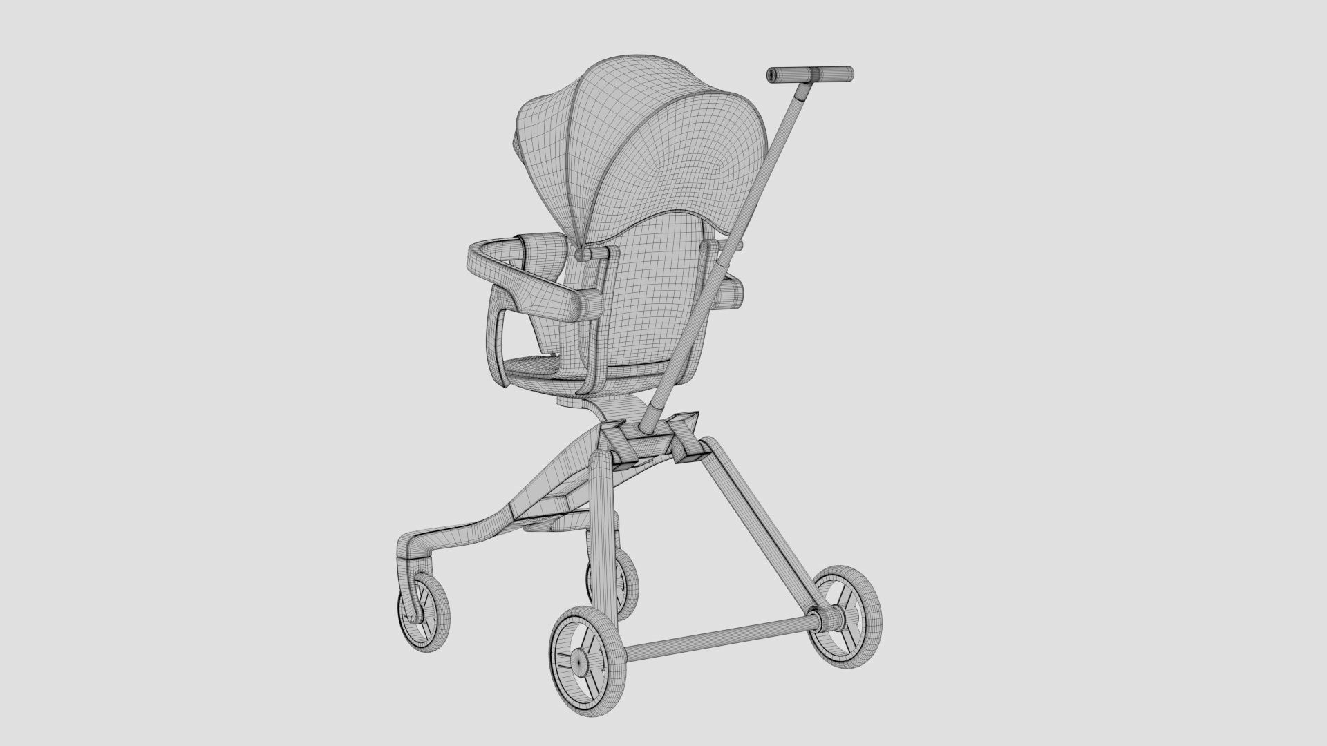 Sitting Baby Umbrella Stroller 3D model_20