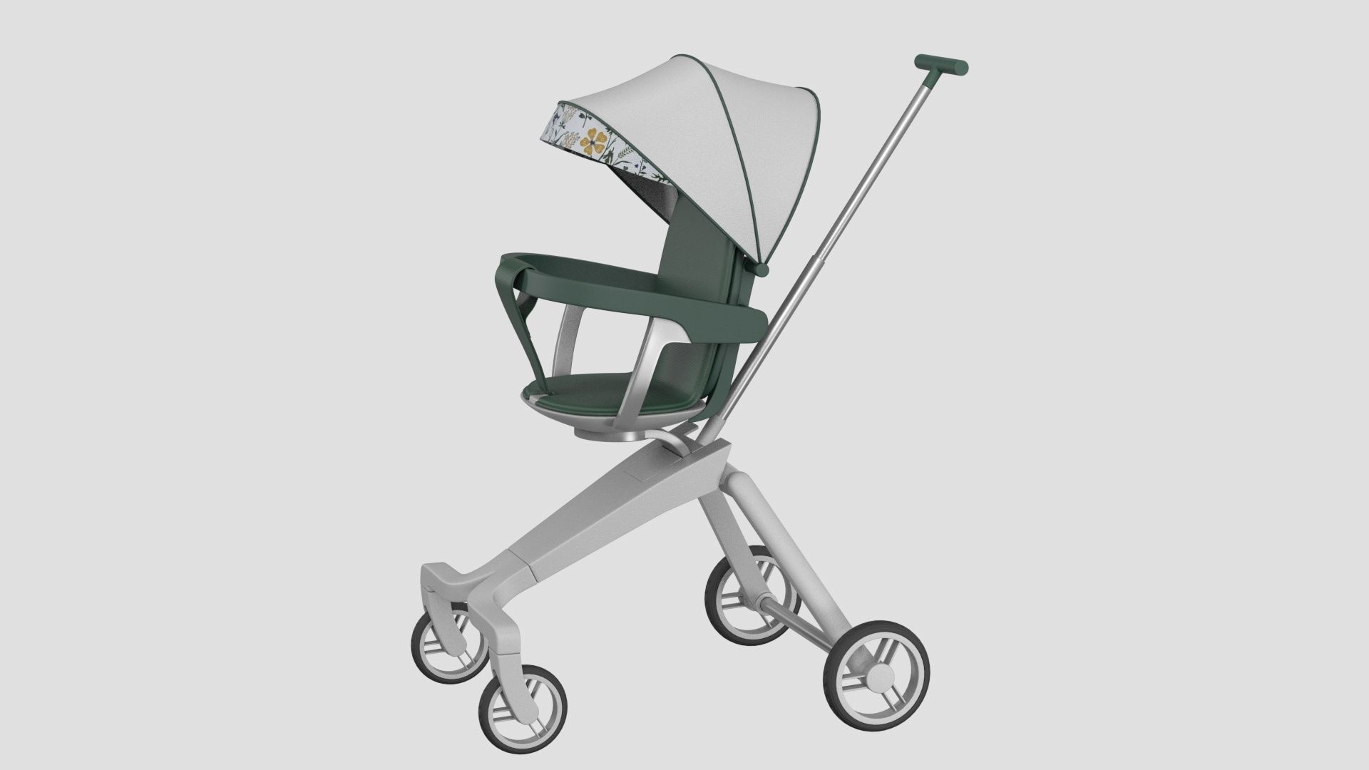 Sitting Baby Umbrella Stroller 3D model_3