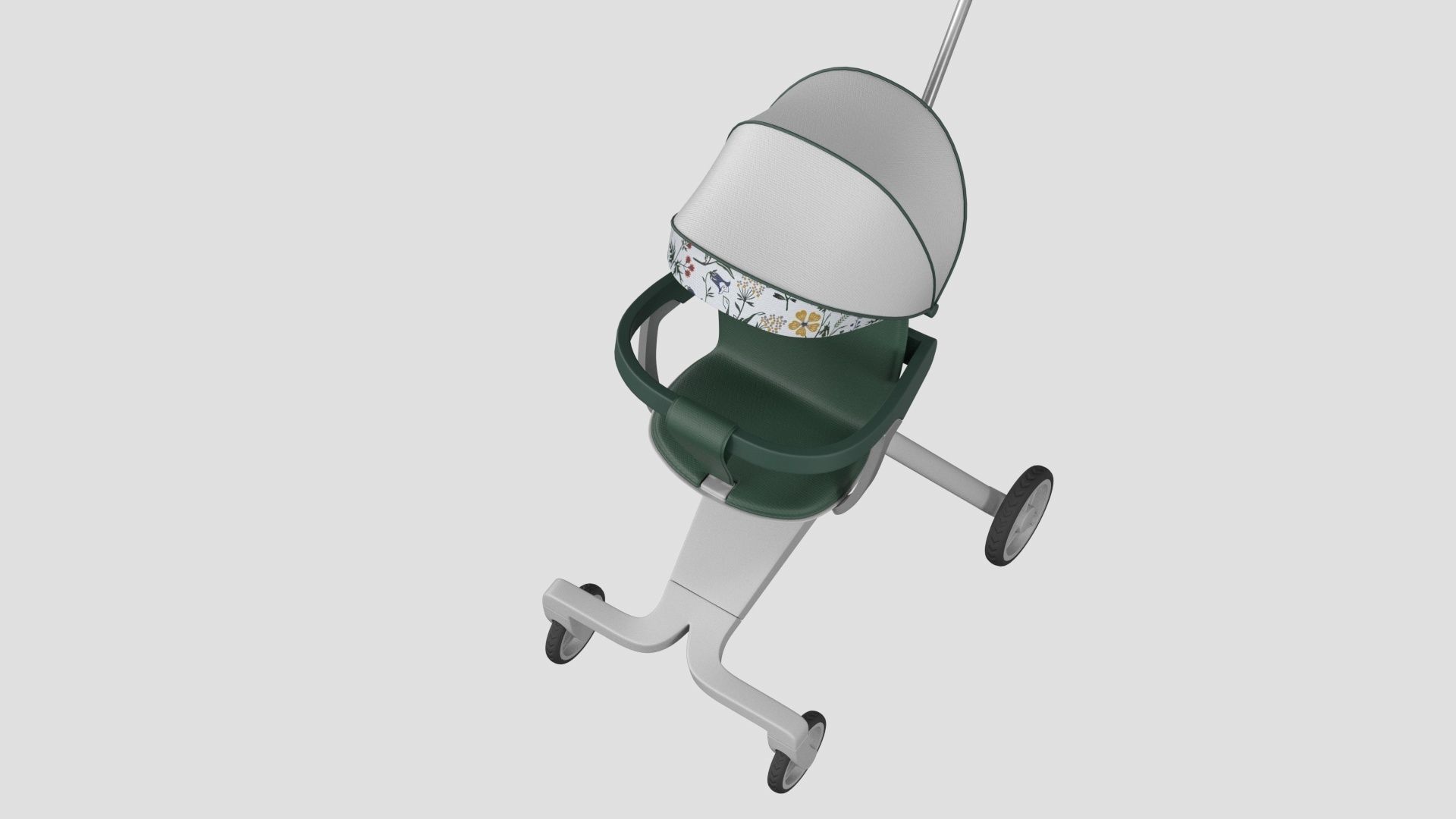 Sitting Baby Umbrella Stroller 3D model_8
