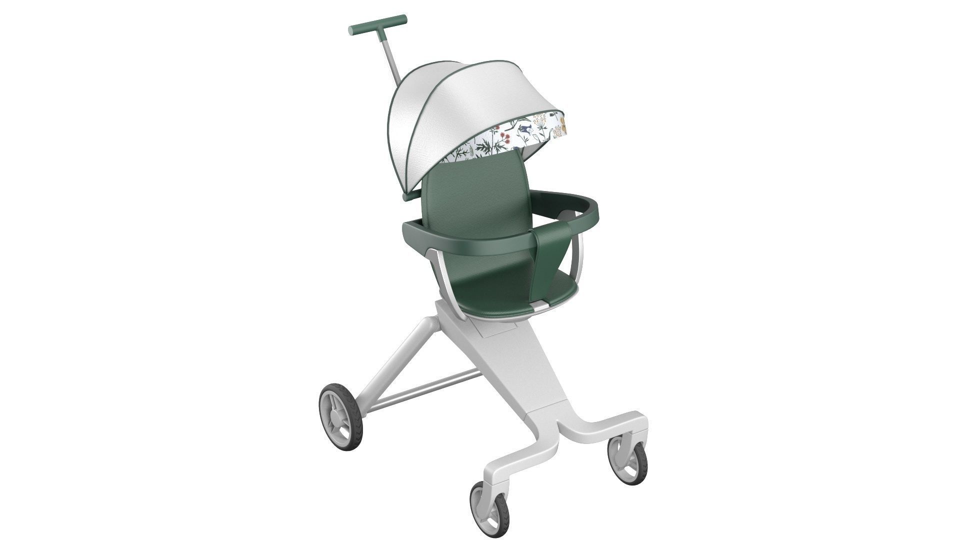 Sitting Baby Umbrella Stroller 3D model_1