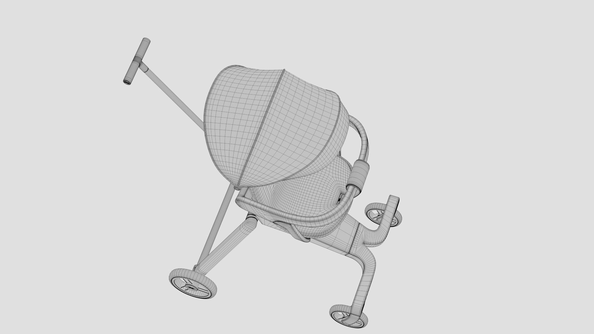 Sitting Baby Umbrella Stroller 3D model_21