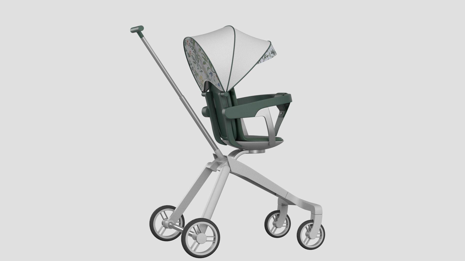 Sitting Baby Umbrella Stroller 3D model_6