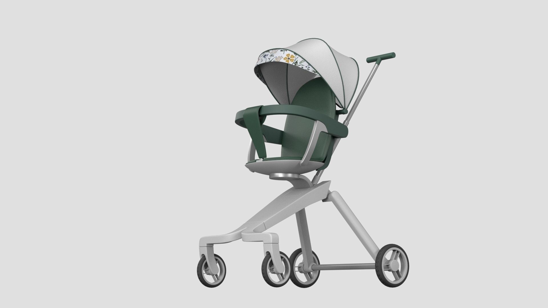 Sitting Baby Umbrella Stroller 3D model_9