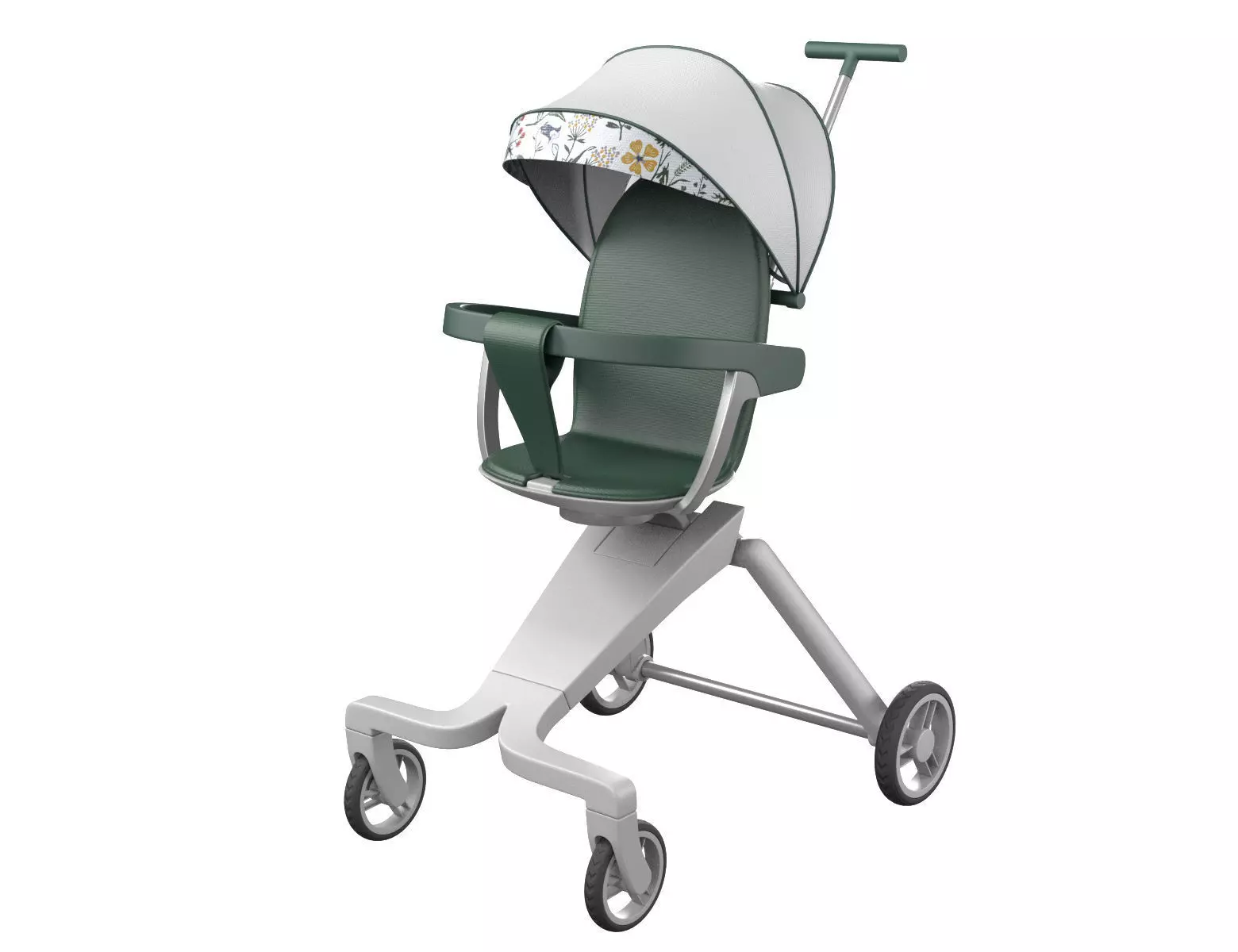 Sitting Baby Umbrella Stroller 3D model_0