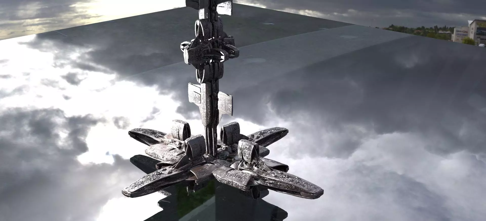 Arch reactor Pilon Tower Sci-Fi 3D model_0