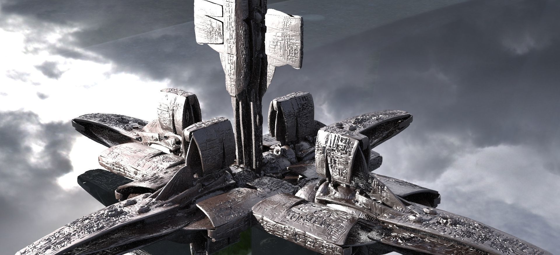 Arch reactor Pilon Tower Sci-Fi 3D model_1