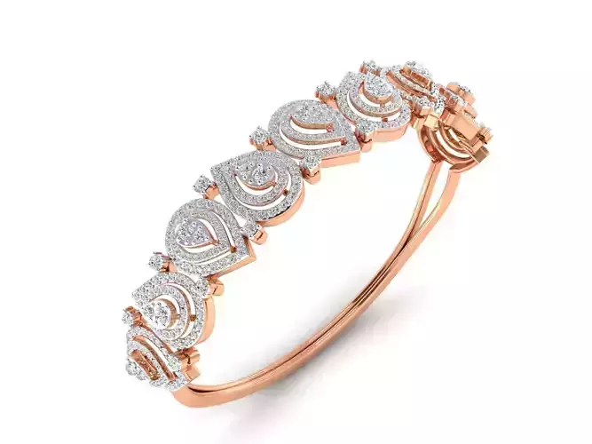 Bracelet - 8 rose gold diamond bangle
