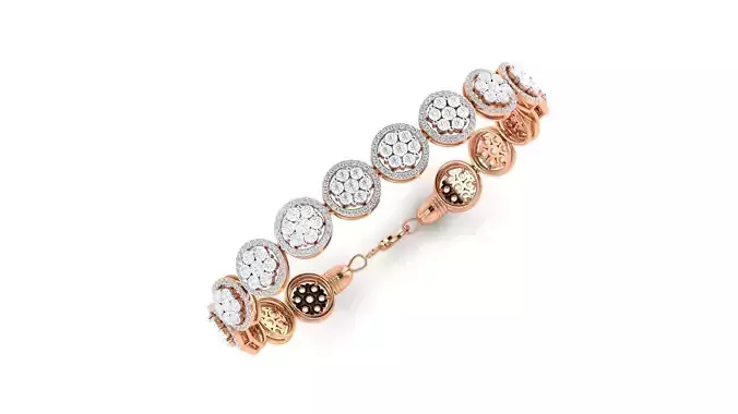 Bracelet - 3 diamond gold