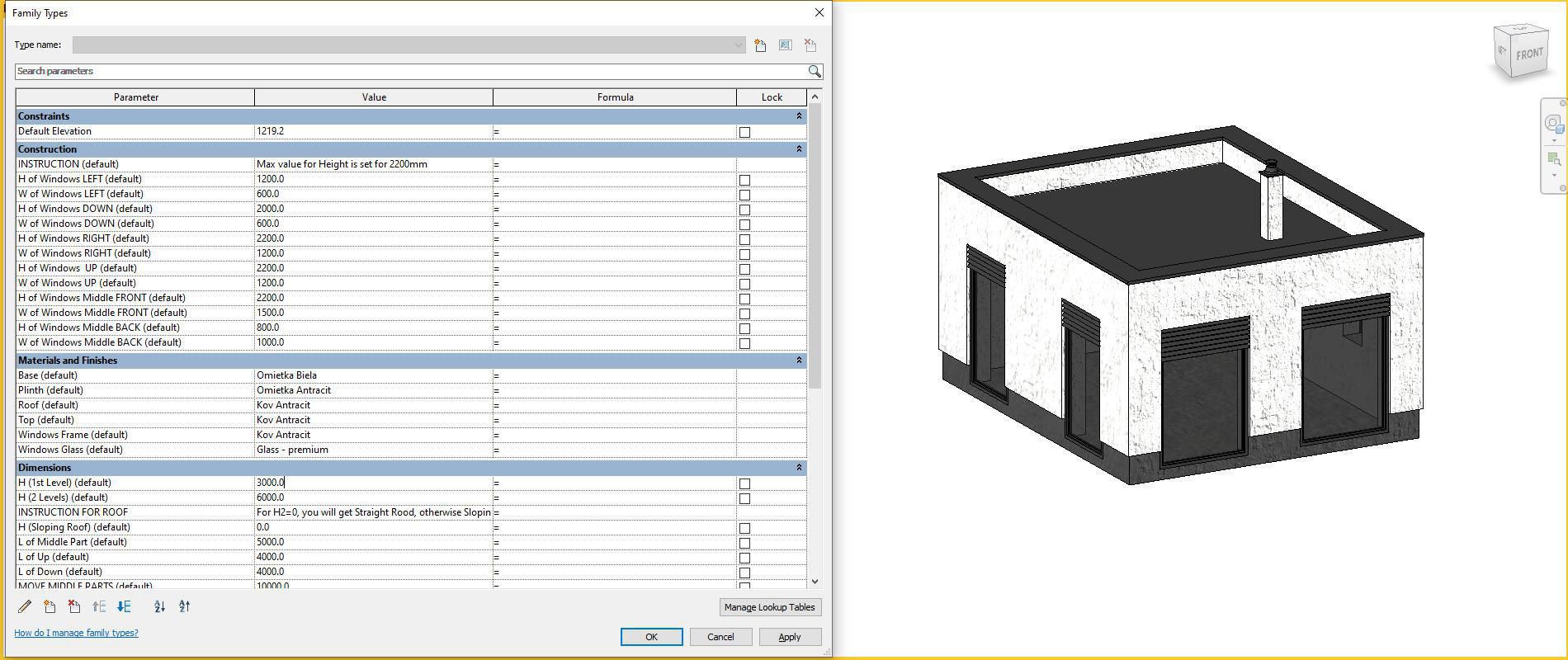 Full parametric HOUSE created in Revit Family Low-poly 3D model_10